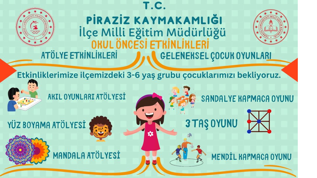 Piraziz İlçe Milli Eğitim Müdürlüğü Okul Öncesi Şenliğine Davetlisiniz